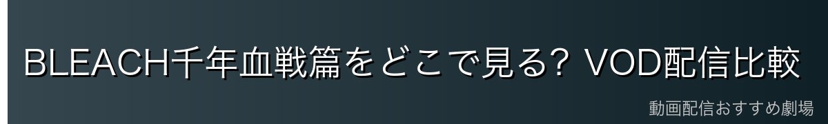 BLEACH千年血戦篇をどこで見る？VOD配信比較