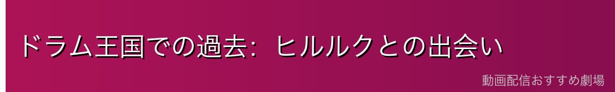 ドラム王国での過去:ヒルルクとの出会い