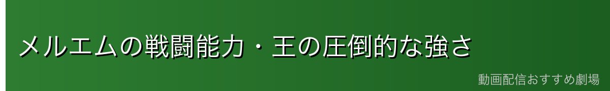 メルエムの戦闘能力・王の圧倒的な強さ