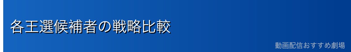 各王選候補者の戦略比較