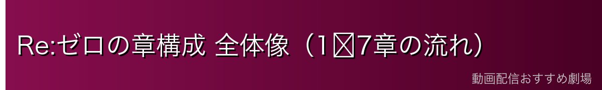 Re:ゼロの章構成 全体像（1〜7章の流れ）