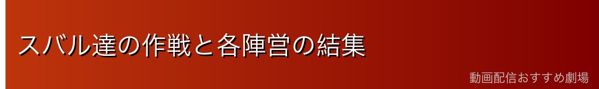スバル達の作戦と各陣営の結集