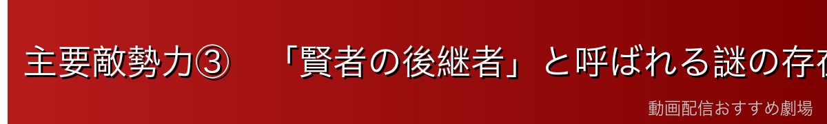 主要敵勢力③　「賢者の後継者」と呼ばれる謎の存在