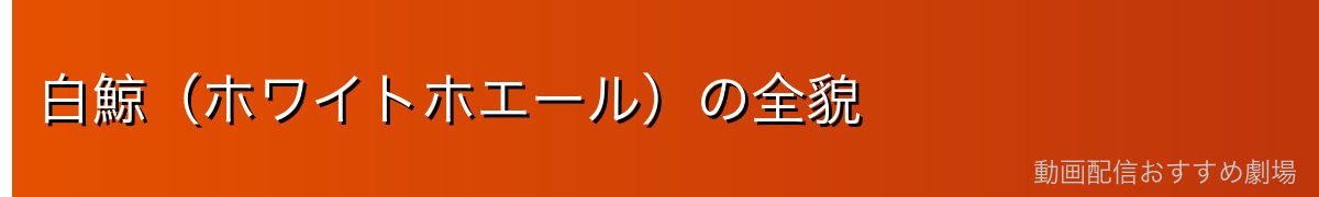 白鯨（ホワイトホエール）の全貌