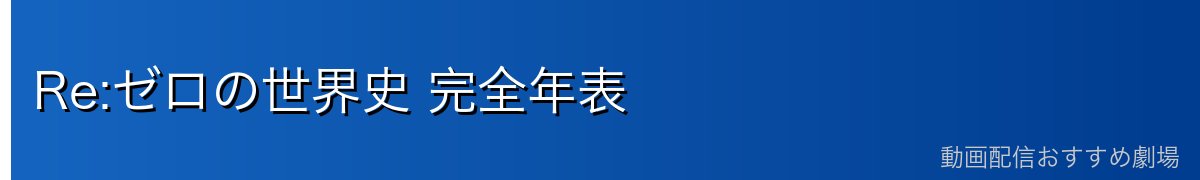 Re:ゼロの世界史 完全年表