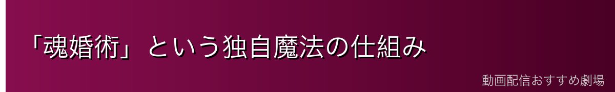 「魂婚術」という独自魔法の仕組み