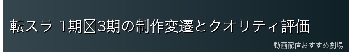 転スラ 1期〜3期の制作変遷とクオリティ評価