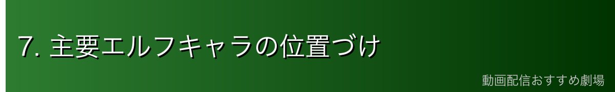 7. 主要エルフキャラの位置づけ