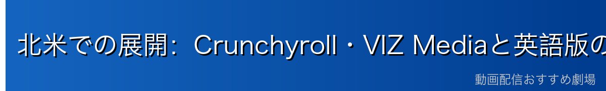 北米での展開：Crunchyroll・VIZ Mediaと英語版の広がり