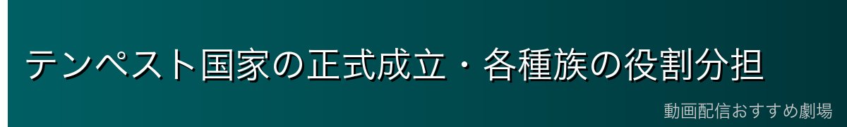テンペスト国家の正式成立・各種族の役割分担