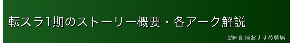 転スラ1期のストーリー概要・各アーク解説