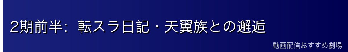 2期前半:転スラ日記・天翼族との邂逅