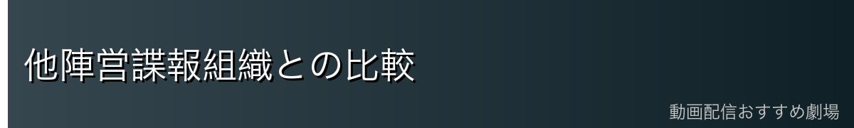 他陣営諜報組織との比較