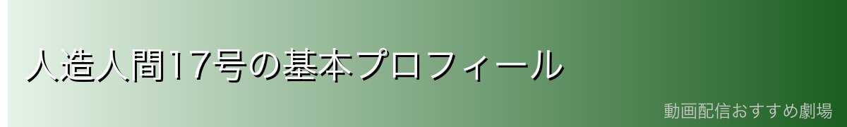 人造人間17号の基本プロフィール