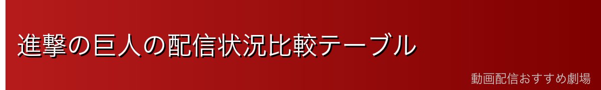 進撃の巨人の配信状況比較テーブル