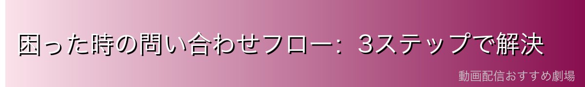 困った時の問い合わせフロー:3ステップで解決