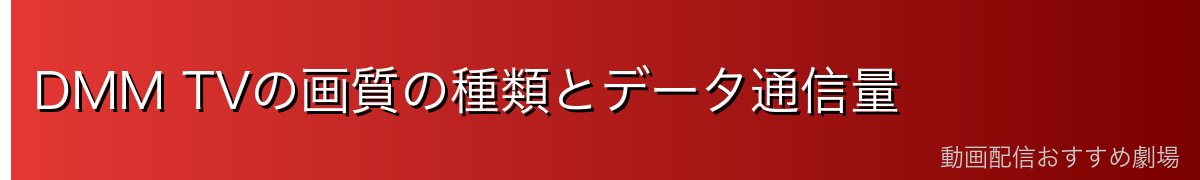 DMM TVの画質の種類とデータ通信量