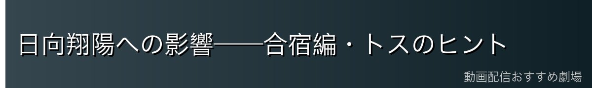 日向翔陽への影響——合宿編・トスのヒント