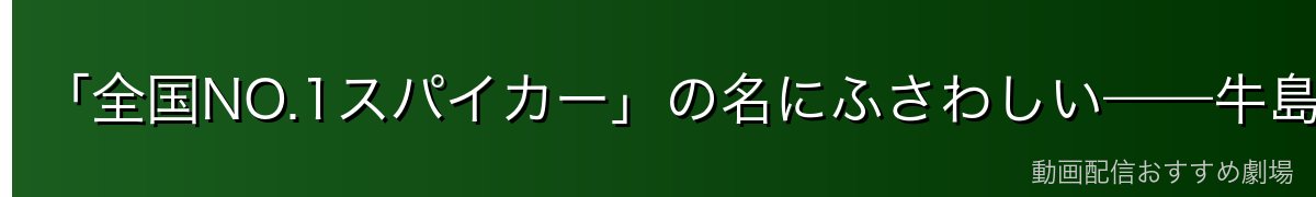「全国NO.1スパイカー」の名にふさわしい——牛島若利の武器
