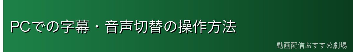 PCでの字幕・音声切替の操作方法
