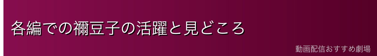 各編での禰豆子の活躍と見どころ