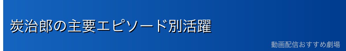 炭治郎の主要エピソード別活躍