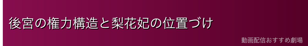 後宮の権力構造と梨花妃の位置づけ
