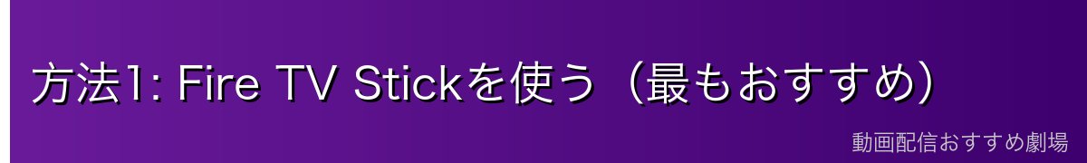 方法1: Fire TV Stickを使う(最もおすすめ)