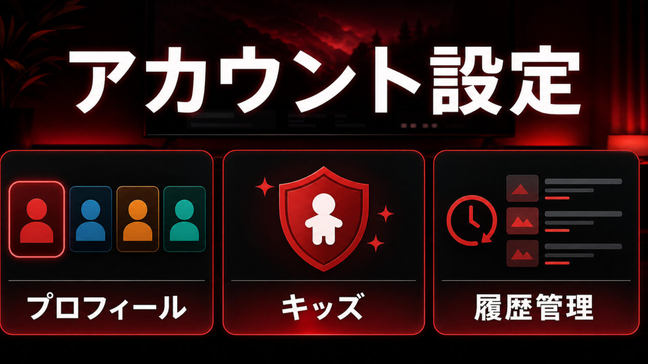 Netflixのアカウント設定とプロフィール管理を示すImage2アイキャッチ