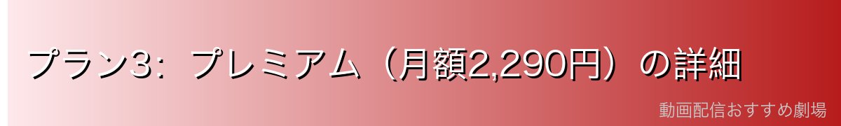 プラン3:プレミアム(月額2,290円)の詳細