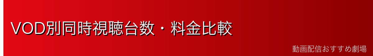 VOD別同時視聴台数・料金比較