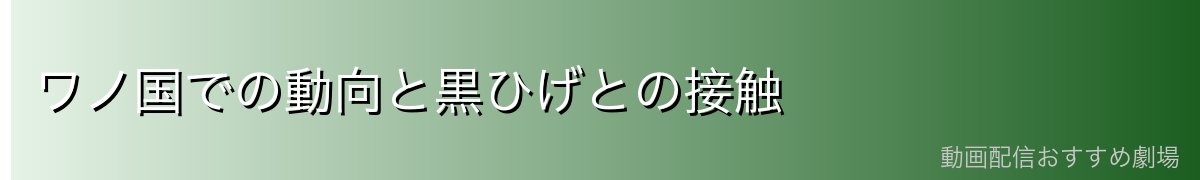 ワノ国での動向と黒ひげとの接触