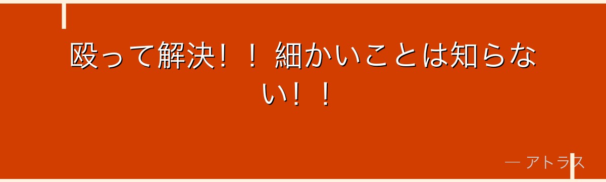 殴って解決!!細かいことは知らない!!