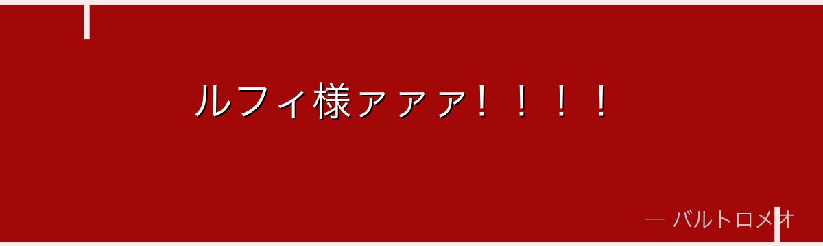 ルフィ様ァァァ!!!!