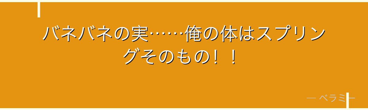 バネバネの実……俺の体はスプリングそのもの!!