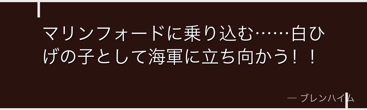 マリンフォードに乗り込む……白ひげの子として海軍に立ち向かう！！