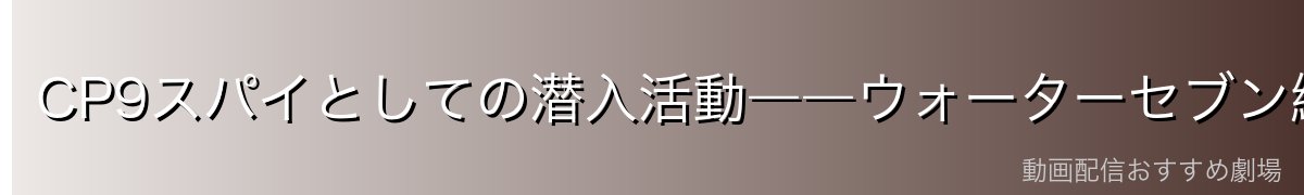 CP9スパイとしての潜入活動――ウォーターセブン編