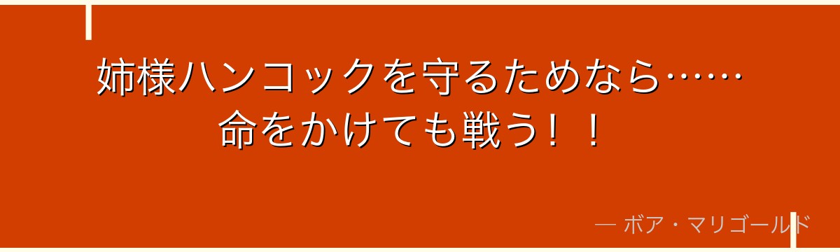 姉様ハンコックを守るためなら……命をかけても戦う!!
