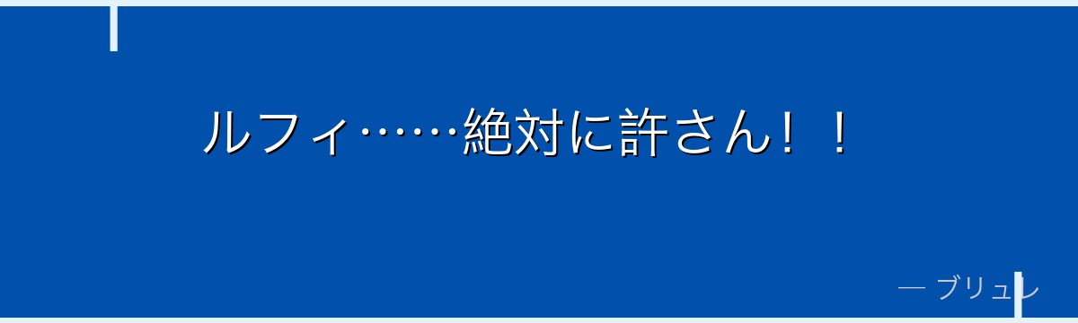 ルフィ……絶対に許さん!!