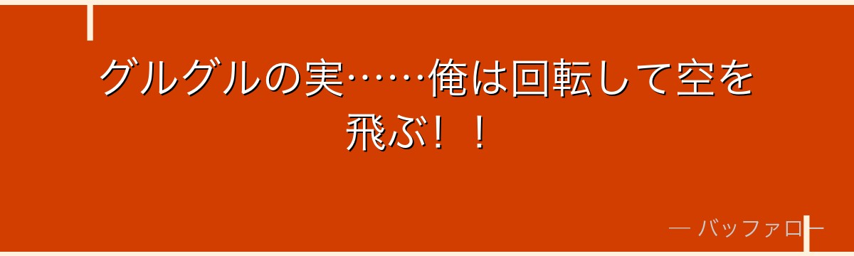 グルグルの実……俺は回転して空を飛ぶ！！