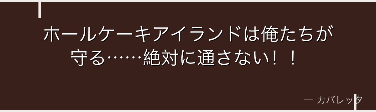 ホールケーキアイランドは俺たちが守る……絶対に通さない!!