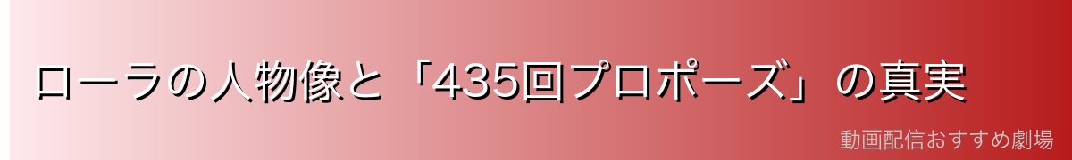 ローラの人物像と「435回プロポーズ」の真実