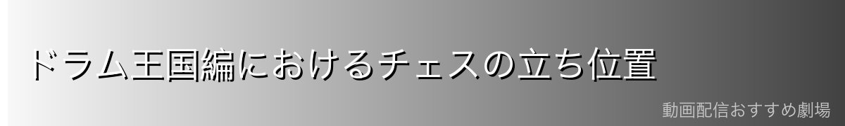ドラム王国編におけるチェスの立ち位置