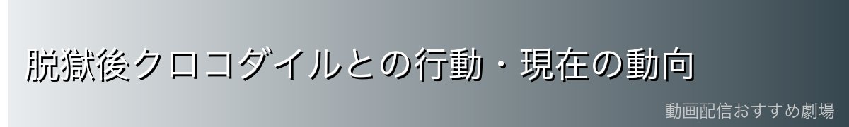 脱獄後クロコダイルとの行動・現在の動向