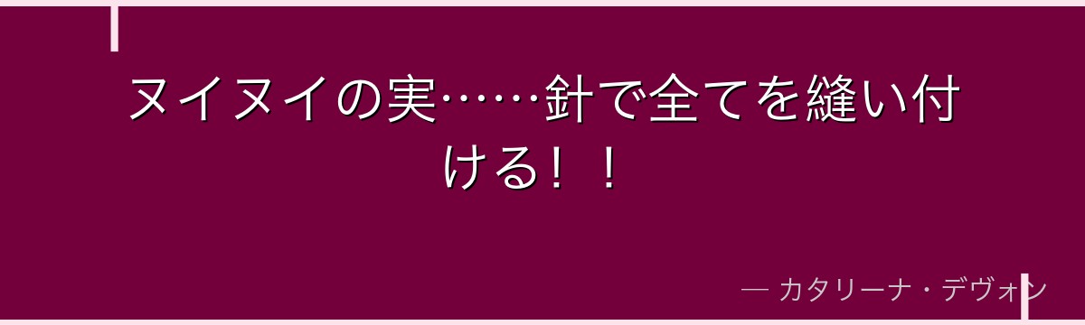 ヌイヌイの実……針で全てを縫い付ける！！