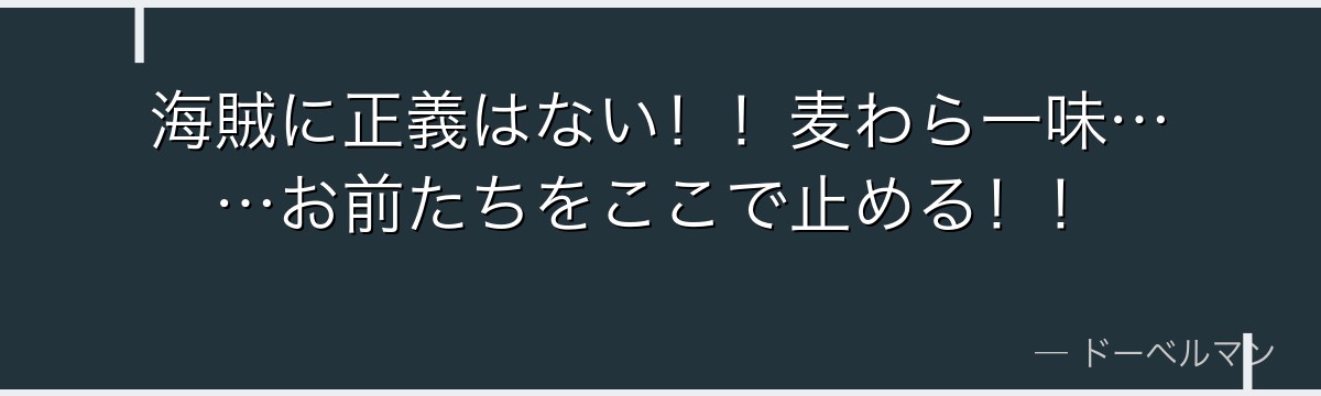 海賊に正義はない!!麦わら一味……お前たちをここで止める!!