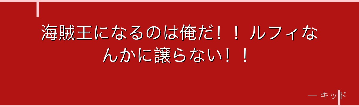 海賊王になるのは俺だ!!ルフィなんかに譲らない!!