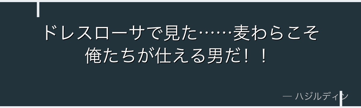 ドレスローサで見た……麦わらこそ俺たちが仕える男だ！！