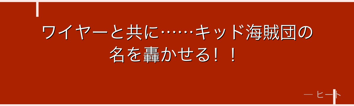 ワイヤーと共に……キッド海賊団の名を轟かせる！！