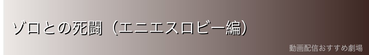 ゾロとの死闘(エニエスロビー編)